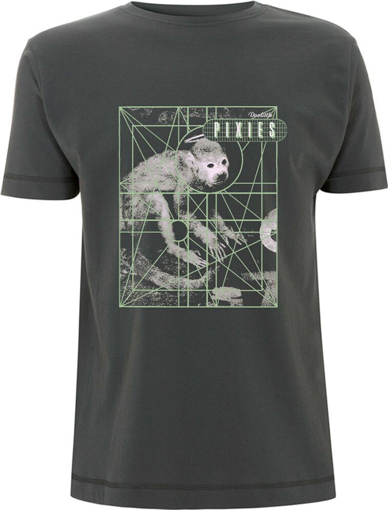 Pixies T-Shirt Herren Monkey Grid charcoal Band-Merch, Produktbild 