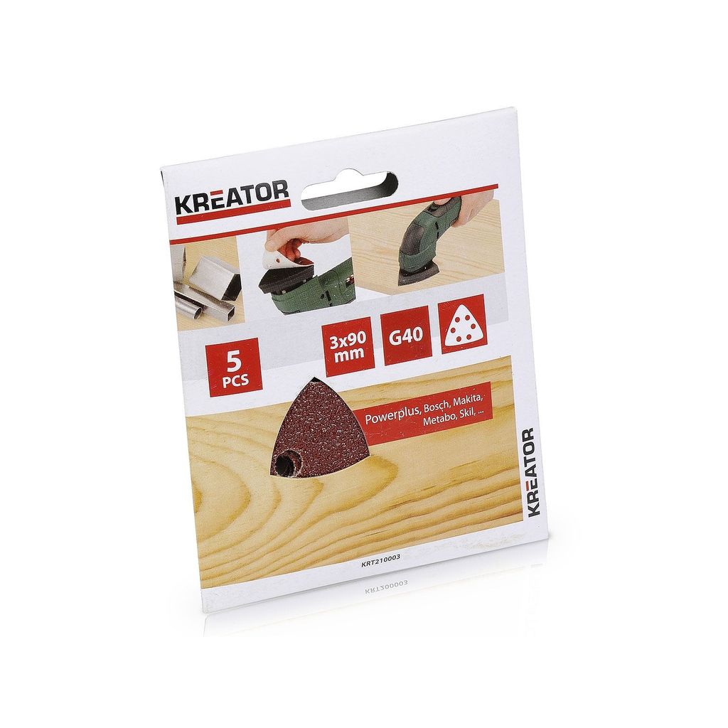 Kreator Dreieckiges Schleifpapier G41 3x90 Mm 5 Einheiten Golden Golden One Size