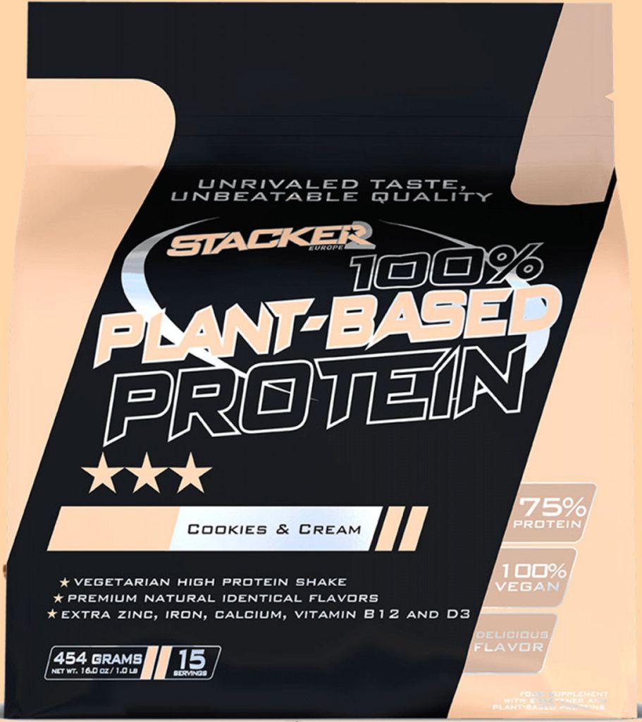 Stacker2 100% Plant-Based Protein (454g) Cookies & Cream - Eiweiße - Veganes Eiweiß