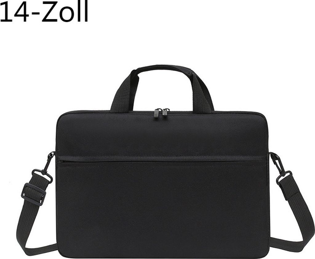 Schwarz Laptoptasche für MacBook Air M1 Hülle für Xiaomi Dell Asus Leichte Umhängetasche Handtasche Aktentasche, 14-Zoll