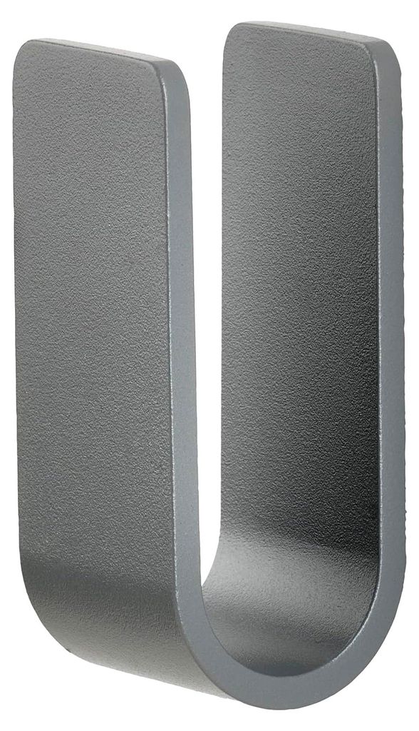 Wandhaken zum Schrauben - Handtuchhaken, Kleiderhaken oder Haken für Badaccessoires - Inkl. Schrauben und Dübel - 3,5 x 3,4 x 8 cm - 1 Stück - Grau