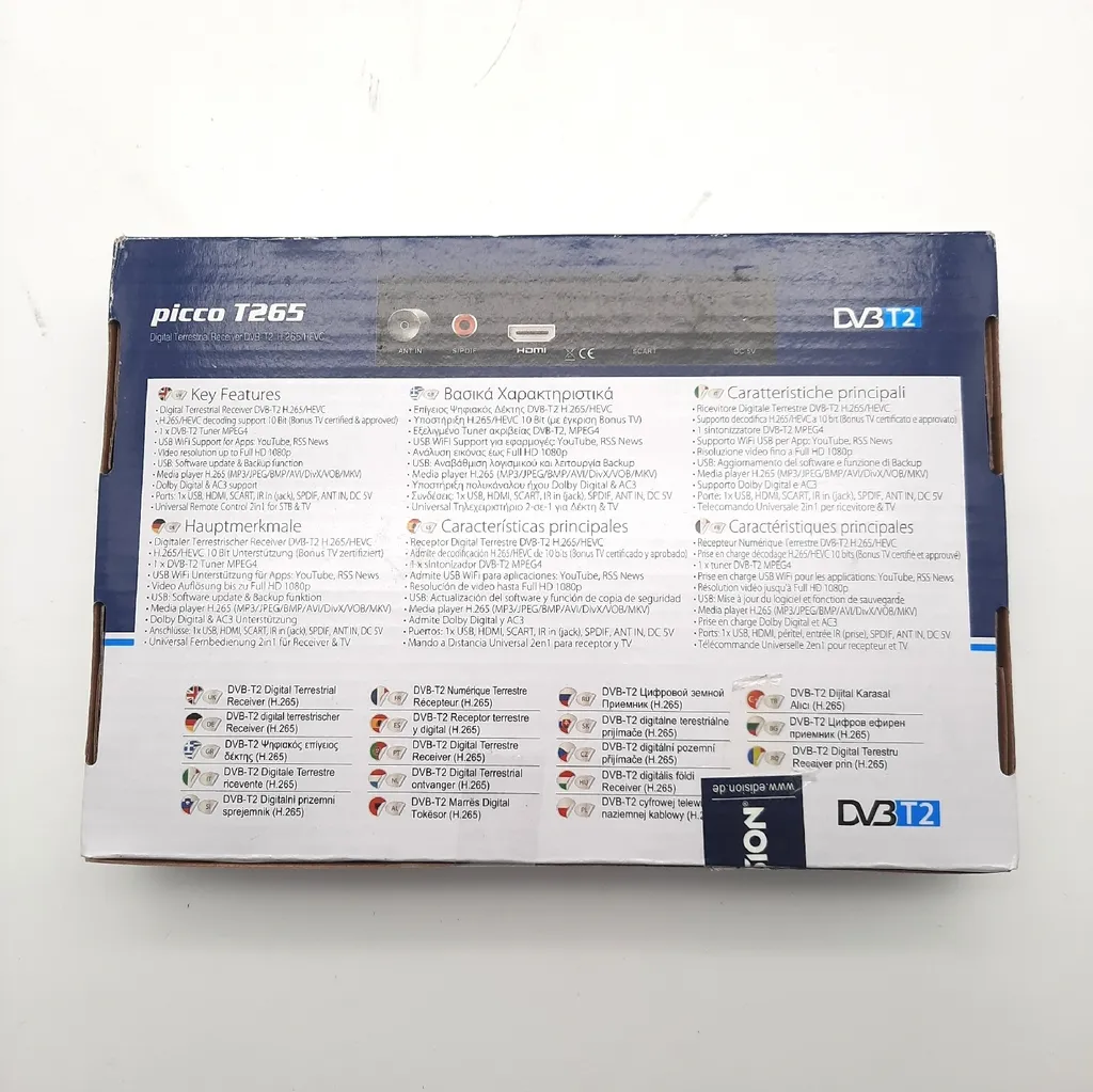 Décodeur TNT HD DVB-T2 Edision Picco T265 H.265 HEVC avec Port USB - 19