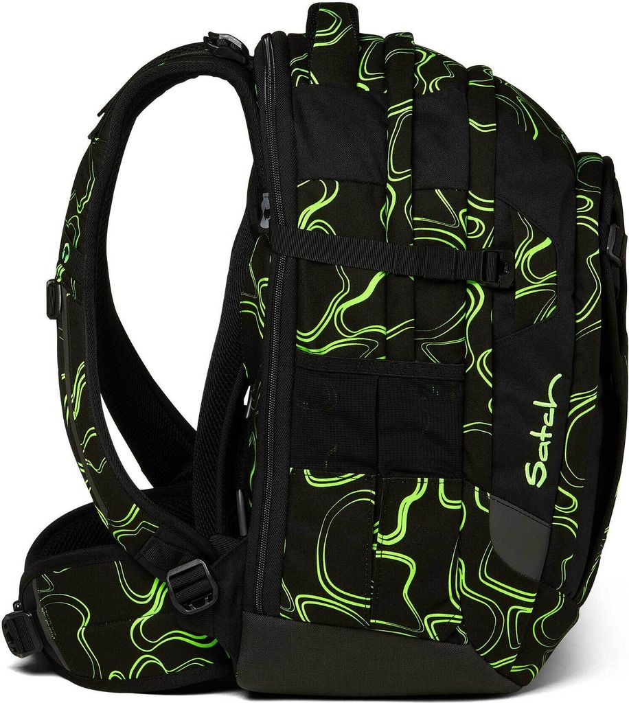 satch Schulrucksack Match Green Sup schwarz neongrün Produktbild 3