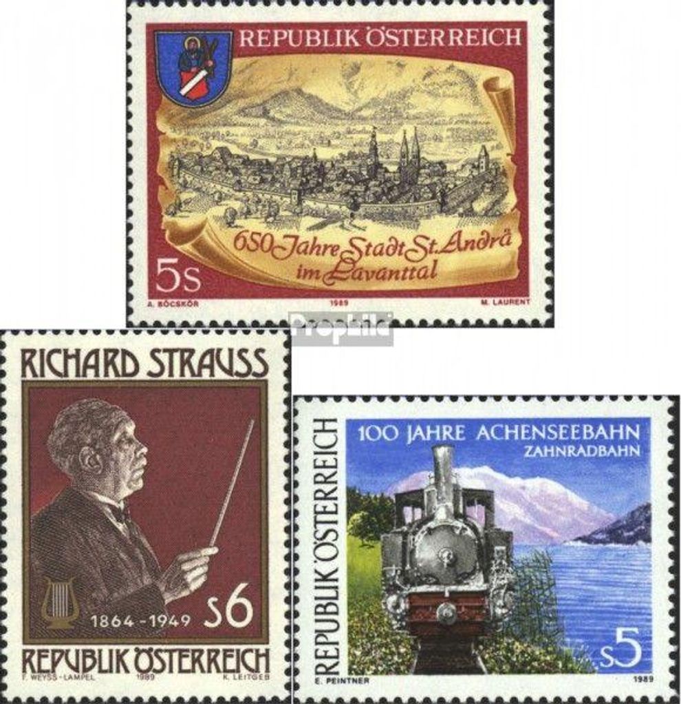 Briefmarken Österreich 1989 Mi 1960,1961,1962 Produktbild 