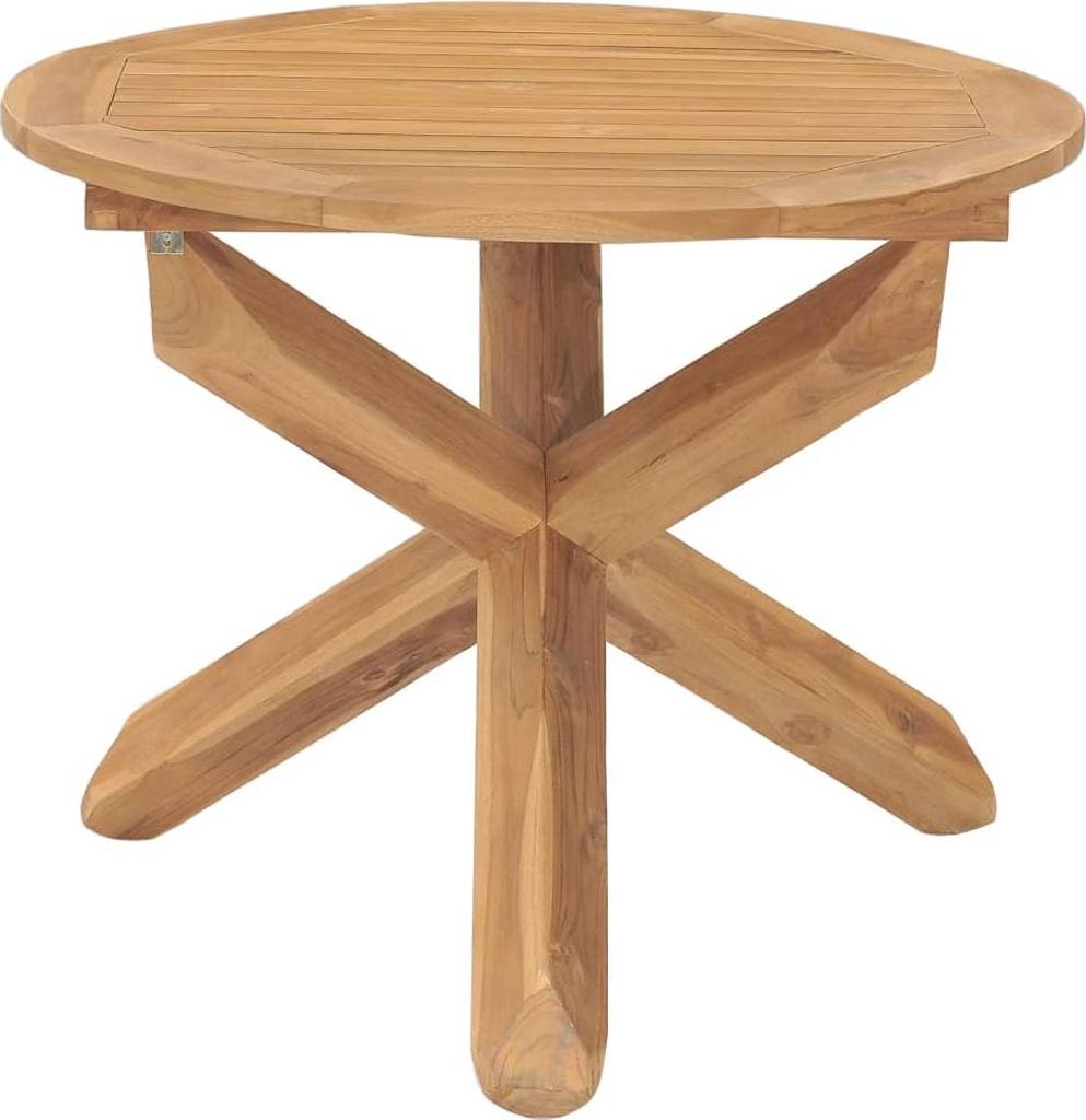 vidaXL Garten-Esstisch Ø90x75 cm Massivholz Teak