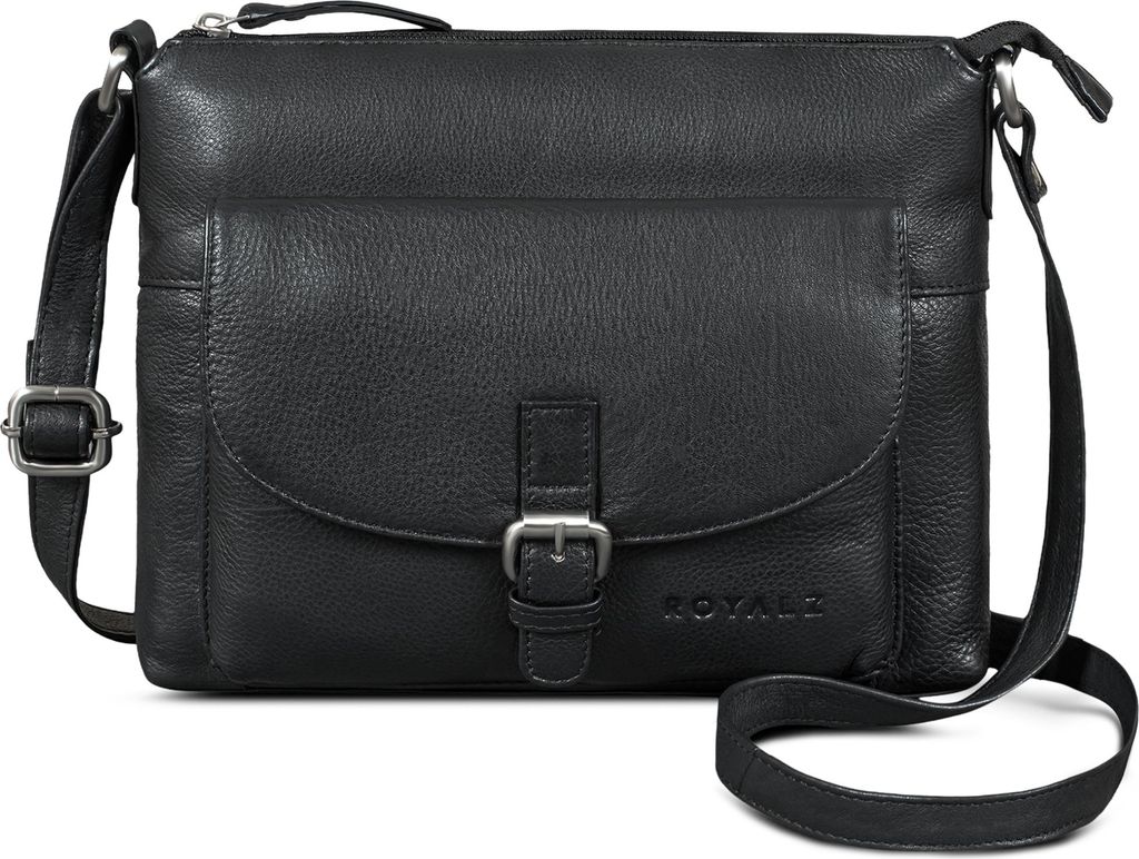 ROYALZ "Maine" moderne Vintage Damenhandtasche Leder klein - Echtleder Umhängetasche Damen Handtasche als Crossbody Bag oder Schultertasche für F...