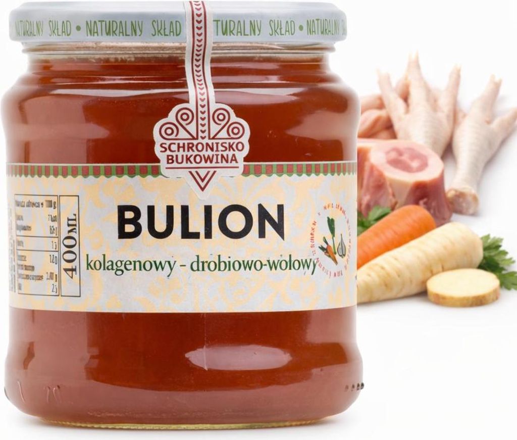 Bulion drobiowo-wołowy kolagenowy 400 ml - Schronisko Zdjęcie produktu 
