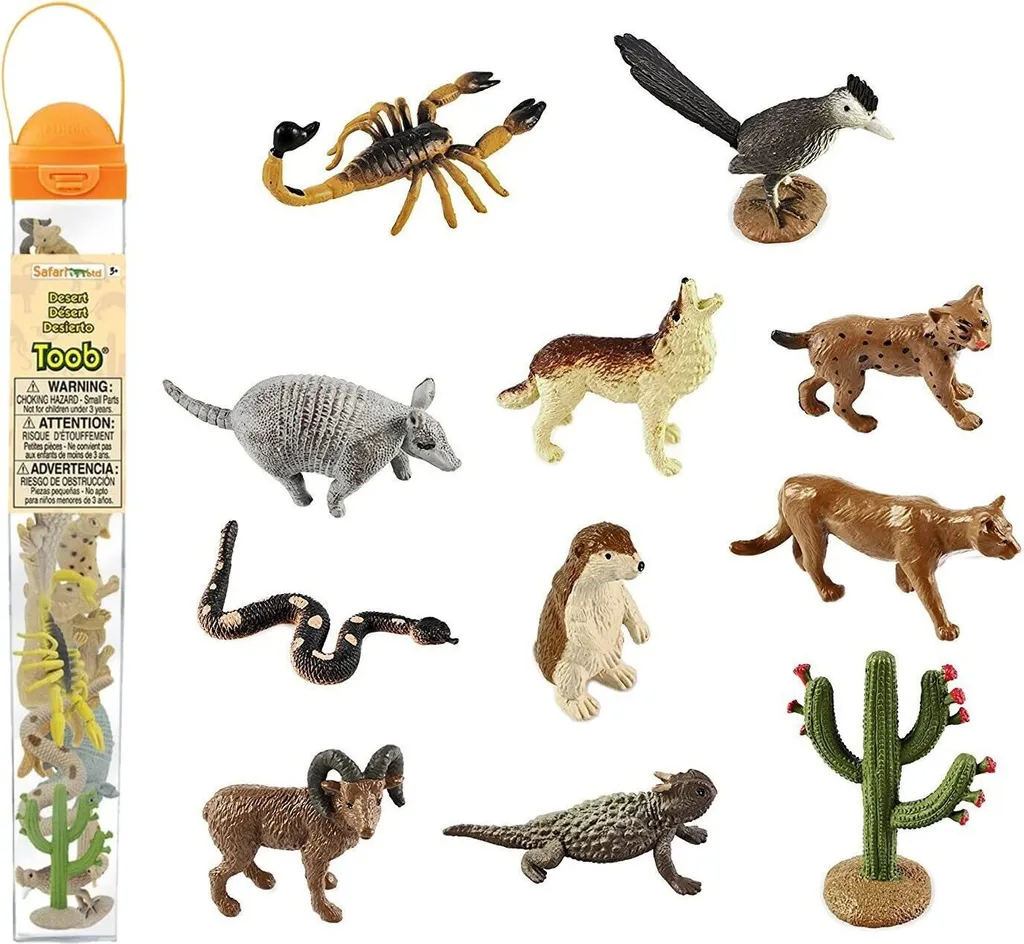 Figurines Animaux du Désert Safari Toob pour Bacs Sensoriels et École