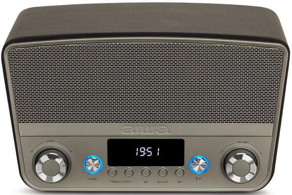 Aiwa BSTU-750BK Enceinte Vintage 50W avec Bluetooth et Réglages Bass/Treble