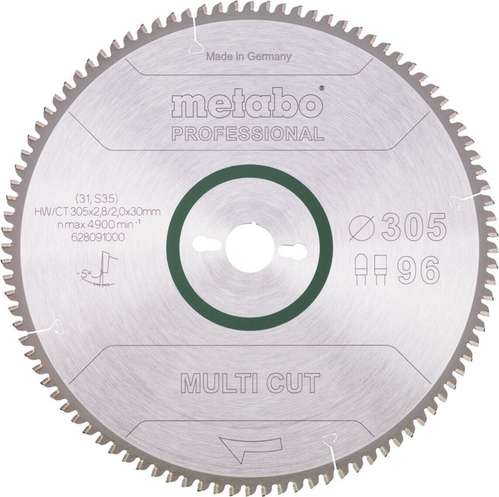 Metabo ‎628091000, Metal, 30,5 cm, 3 cm, 2 mm, 6100 RPM, Zdjęcie produktu 
