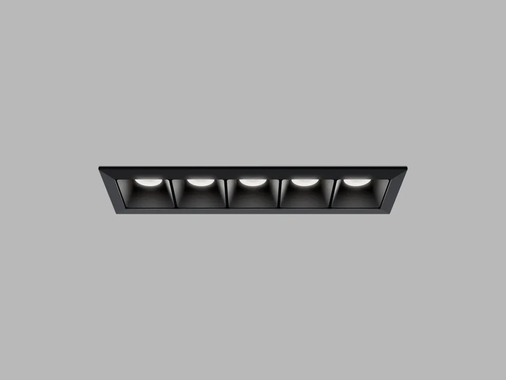 Éclairage de bureau LED encastrable noir 10W LINEAR II 5 CCT et UGR
