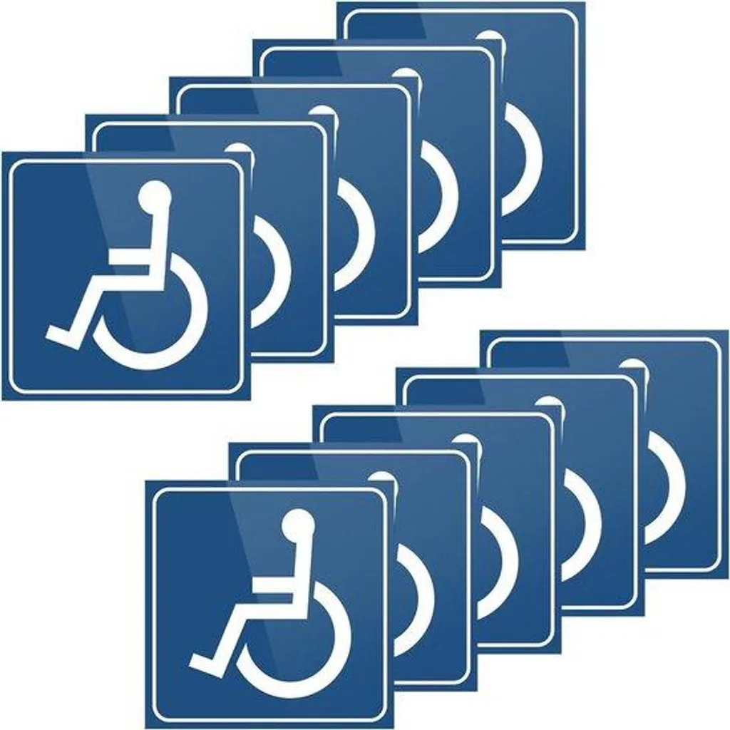 Kit 10 Autocollants Bleus pour Fauteuil Roulant - Signalisation Facile