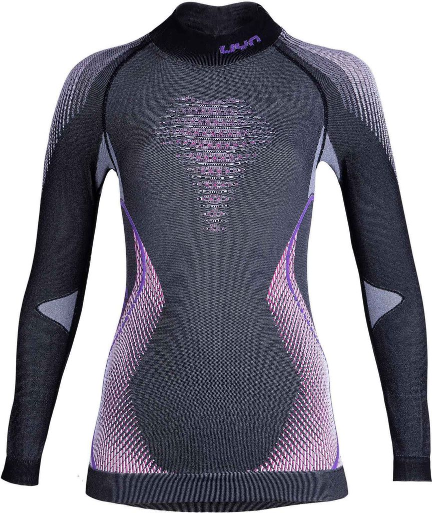 UYN Evolutyon langarm Funktionsshirt Turtleneck Damen anthrazit melange/raspberry/purple S/M