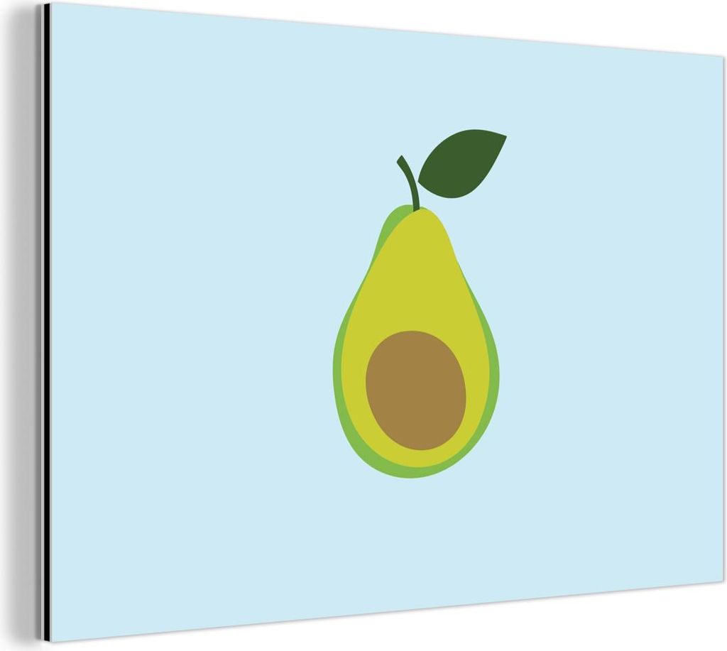 MuchoWow Wanddekoration Metall Metallbild Wandkunst 120x80 cm Avocado - Illustration - Grün - Frucht MuchoWow Aluminium Gemälde - Alu Bild