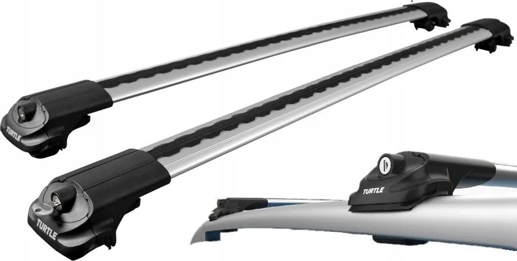 Barres de toit pour coffre et porte-vélos Turtle Air1 argent 135 cm