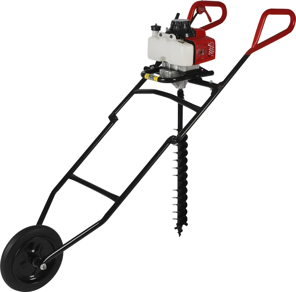 Tarière à essence 63 cm³ 3 CV moteur thermique pour forage de sol 80 mm
