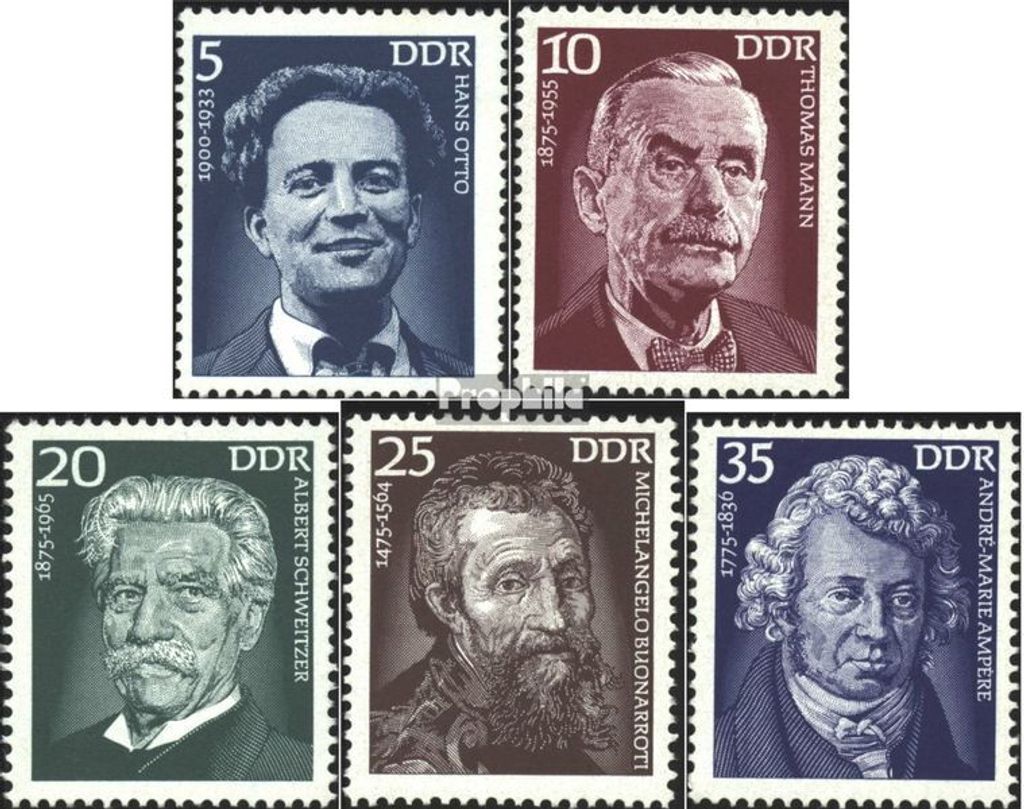 Briefmarken DDR 1975 Mi 2025-2029 (kompl.Ausg.) FDC Bedeutende Persönlichkeiten (III)