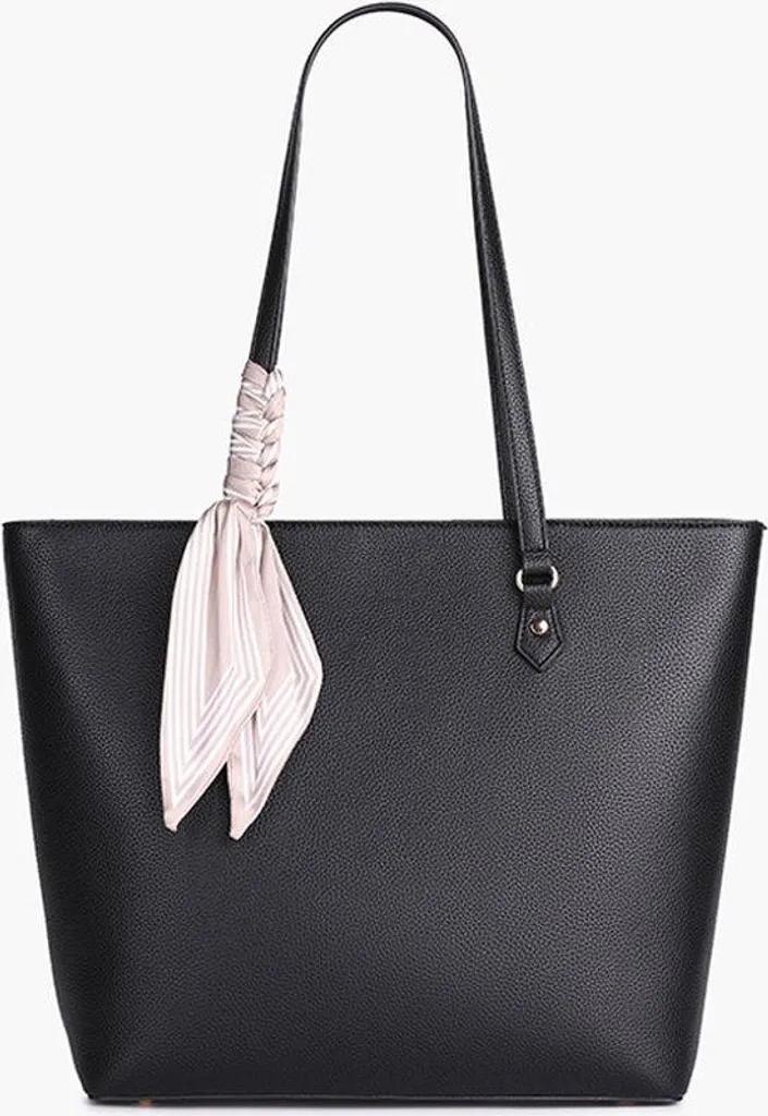 Sac cabas femme sécurisé par zip contre le vol avec foulard en soie chic