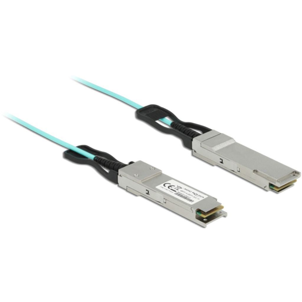 Delock - Ethernet 40 GBase-AOC-Kabel - QSFP+ (M) zu QSFP+ (M) - 5 m - 3 mm - SFF-8436 - Active Optical Cable (AOC) - Aq