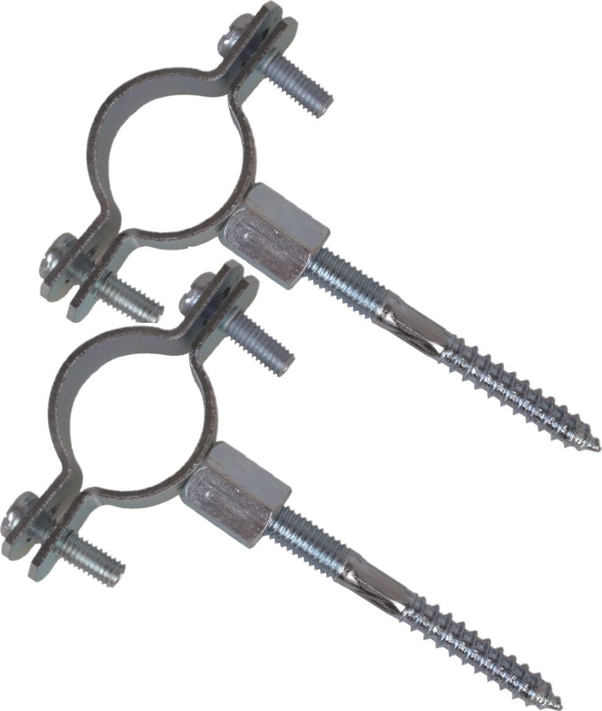 Kirchhoff Rohrschelle 26 - 28 mm mit Stockschraube M8 x 80 mm, 2-er Set, Schlauchschelle, Befestigungsschelle