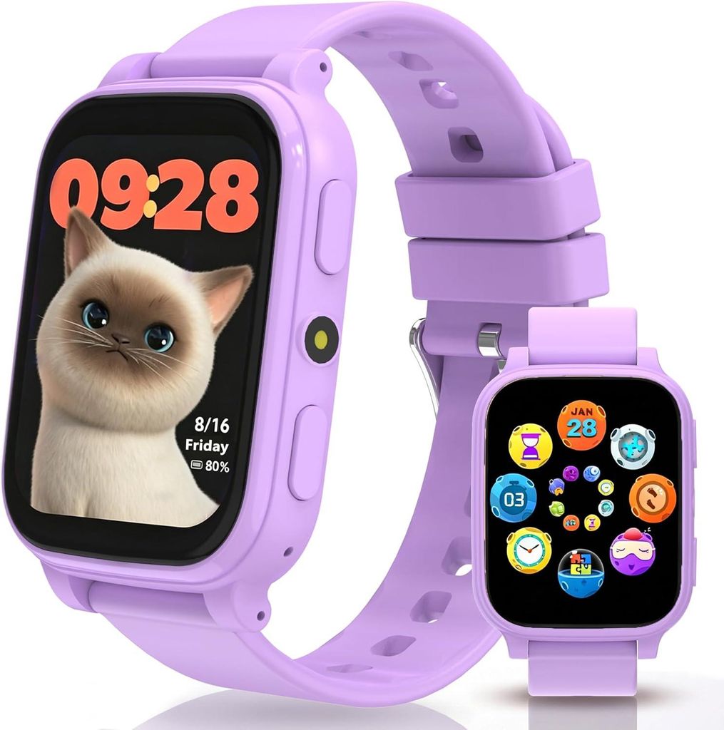 Smartwatch Kinder, Fitness Uhr kinder mit Schrittzähler, 1,83"HD-Touchscreen Fitness Tracker mit Schlafmonitor, Wecker, 18 Puzzlespiele, ohne App,...