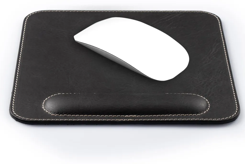 Sous-main et tapis de souris ergonomique en cuir avec appui-poignet