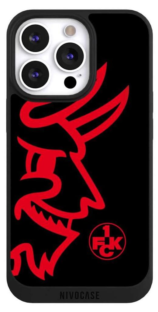 NIVOCASE Handyhülle für Apple iPhone 13 Pro Hülle NIVOpure Case Schwarz 1. FC Kaiserslautern Logo Offizielles Lizenzprodukt