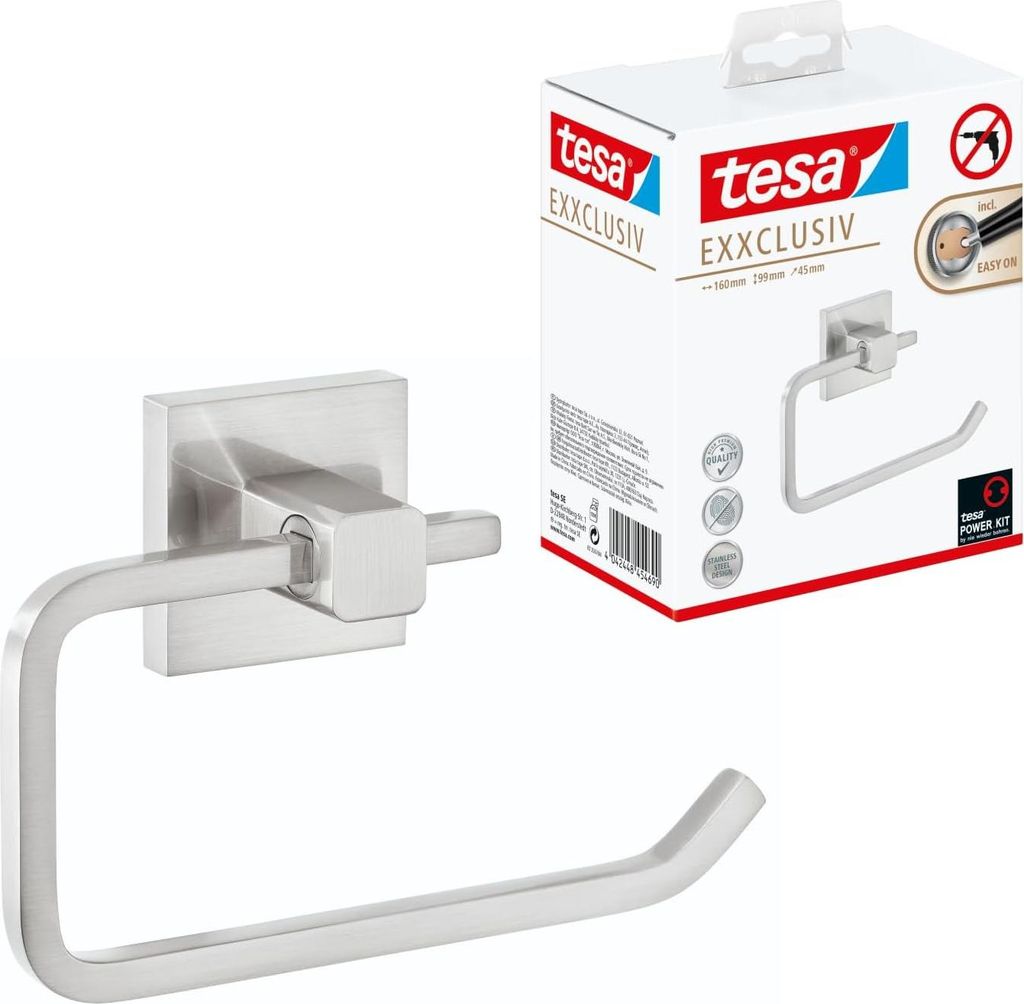 tesa Exxclusiv Toilettenrollenhalter inkl. Kleber o.Deckel