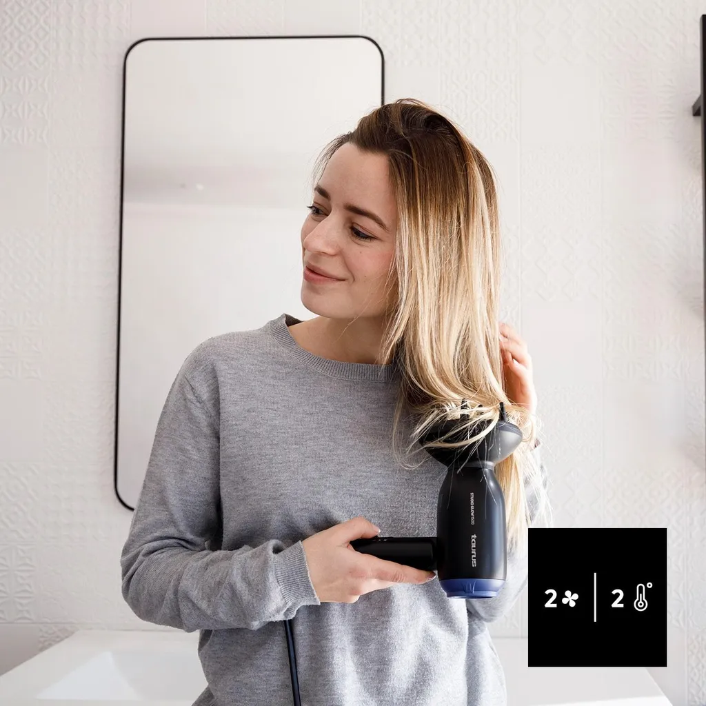Sèche-cheveux TAURUS Studio Glow 1500 Noir - Puissant et Compact - 5