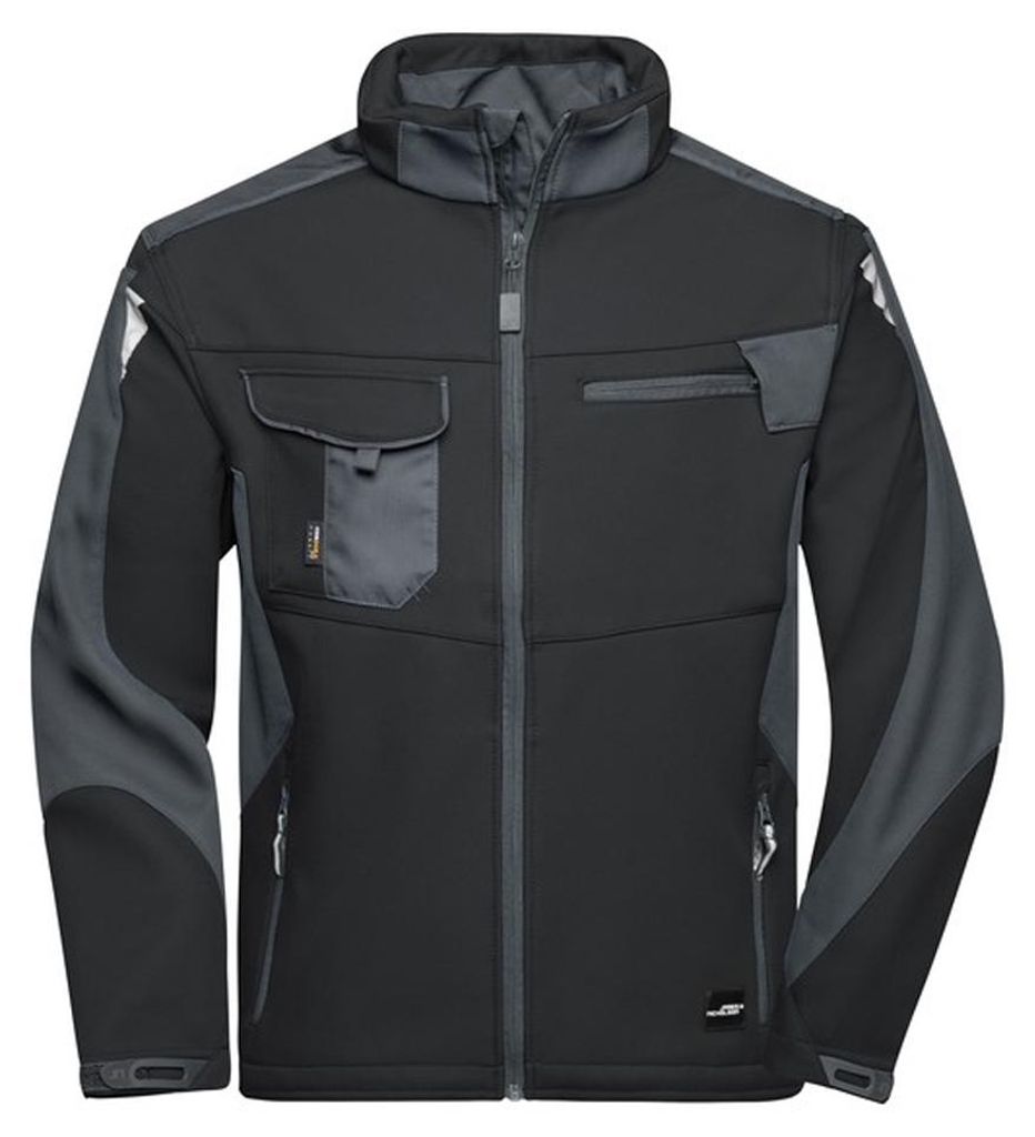 James and Nicholson - "Strong" Softshelljacke für Herren/Damen Uni LT5980 (XXL) (Schwarz/Kohlen-Schwarz)