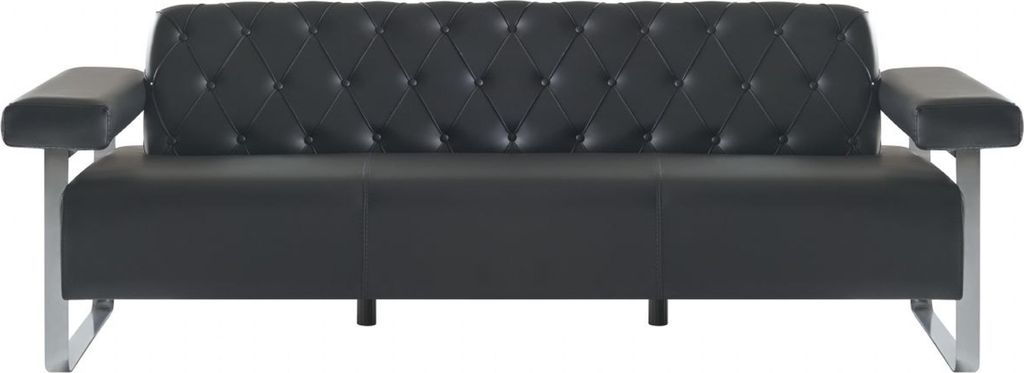 Designer Sofas Sessel Chesterfield Stil 3tlg Schwarz Einfarbig Original