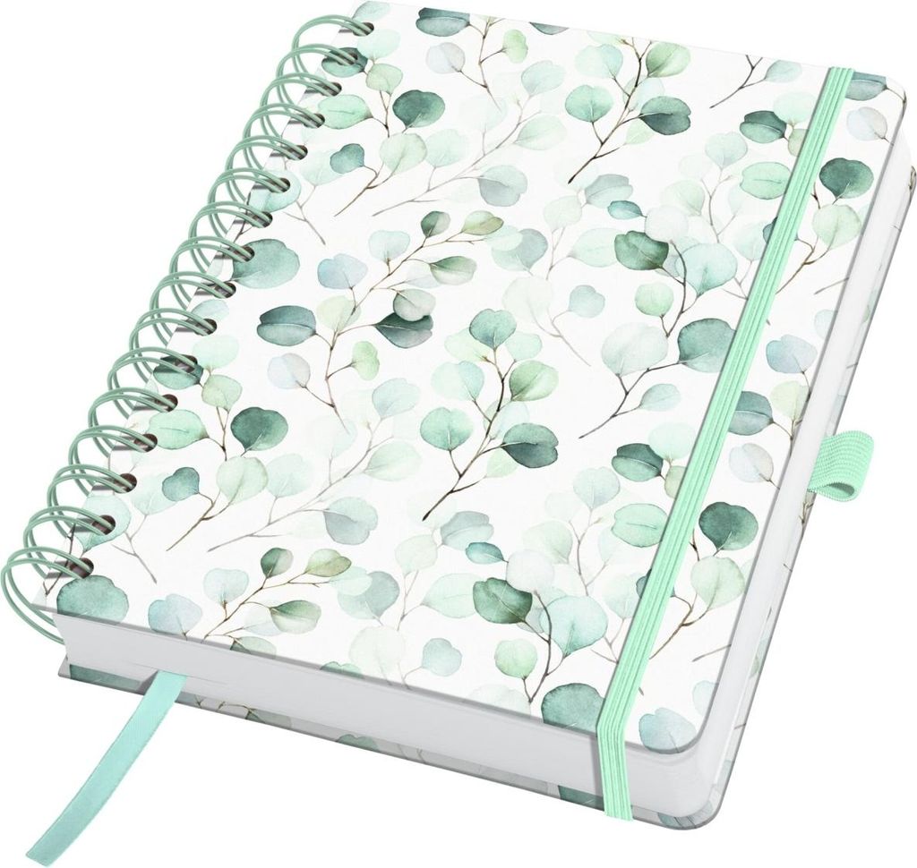 Spiral-Notizbuch Jolie blanko ca. A5 Eucalyptus Day 240 Seiten 120g Packung mit 2 Stück