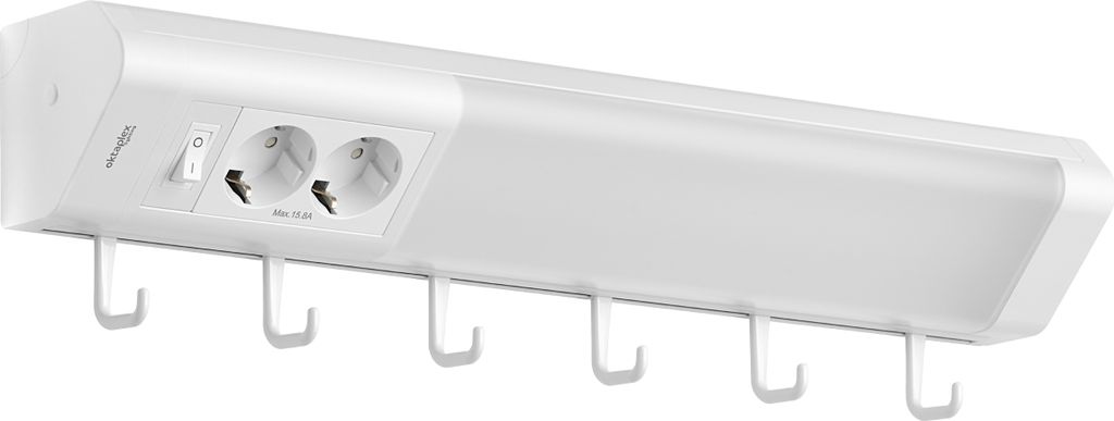 Oktaplex LED Unterbauleuchte mit Steckdose 50cm Küchenlicht Produktbild 