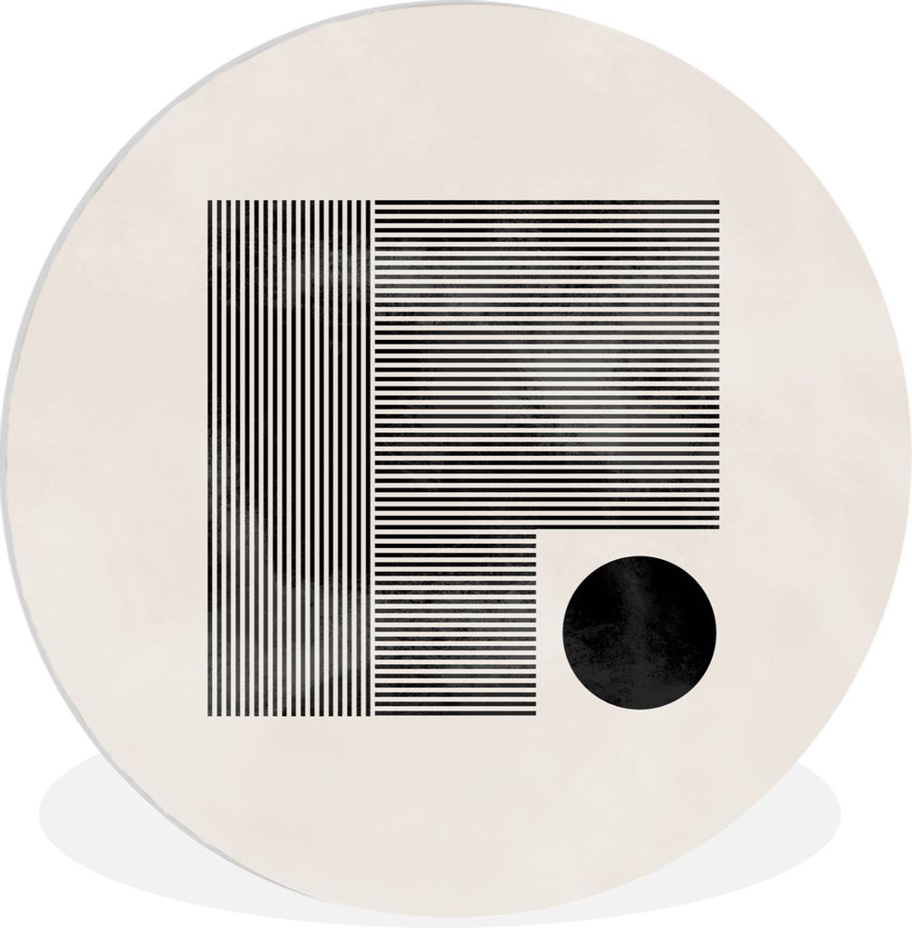 MuchoWow Rundes Wandbild - Runde Bilder Quadratisch - Minimalismus - Abstrakt Ø 30 cm Kreis Wanddekoration Kunststoff - Wandkreis - Wandschmuck ...