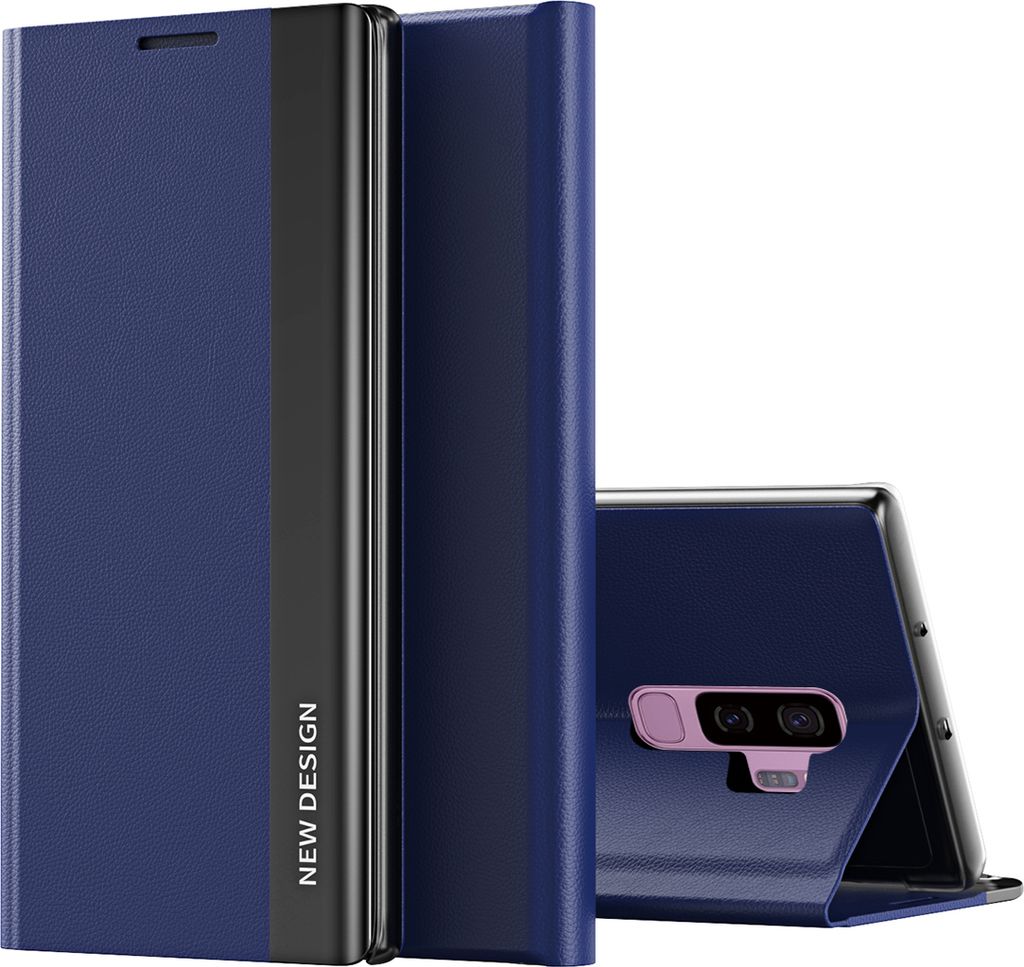 Galaxy S9 Plus Hülle, LaimTop Leder PolyurethanMagnetisch Klapp Stand Schutzhülle für Samsung Galaxy S9 Plus Navy blau