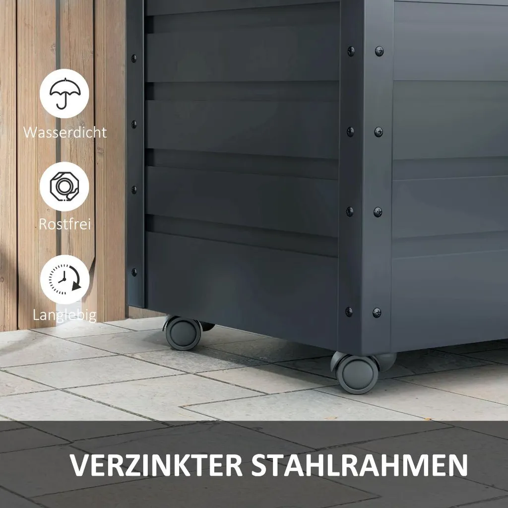 Malle de rangement en acier galvanisé anti-corrosion 295L - Charge 50 kg - 5