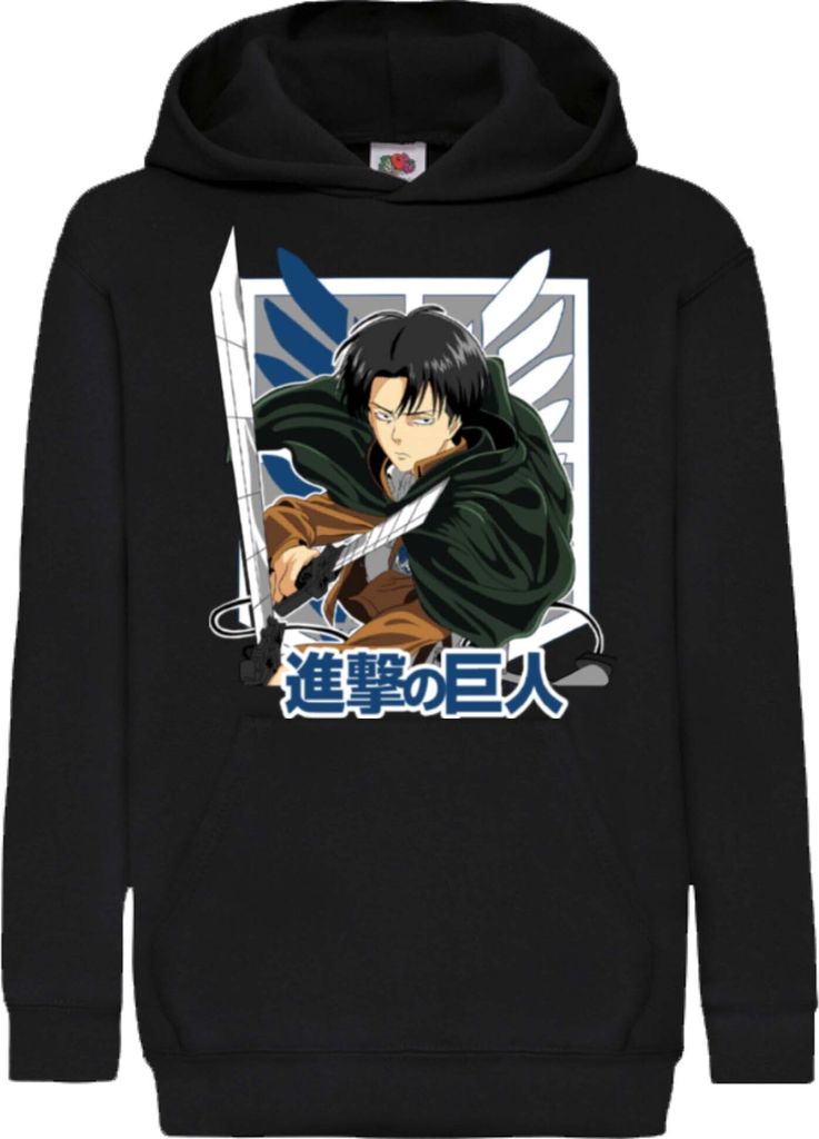 Kinder Kapuzenpullover Attack Anime On Titan Levi Ackerman 050, 9-11 Jahr - 140 / Schwarz