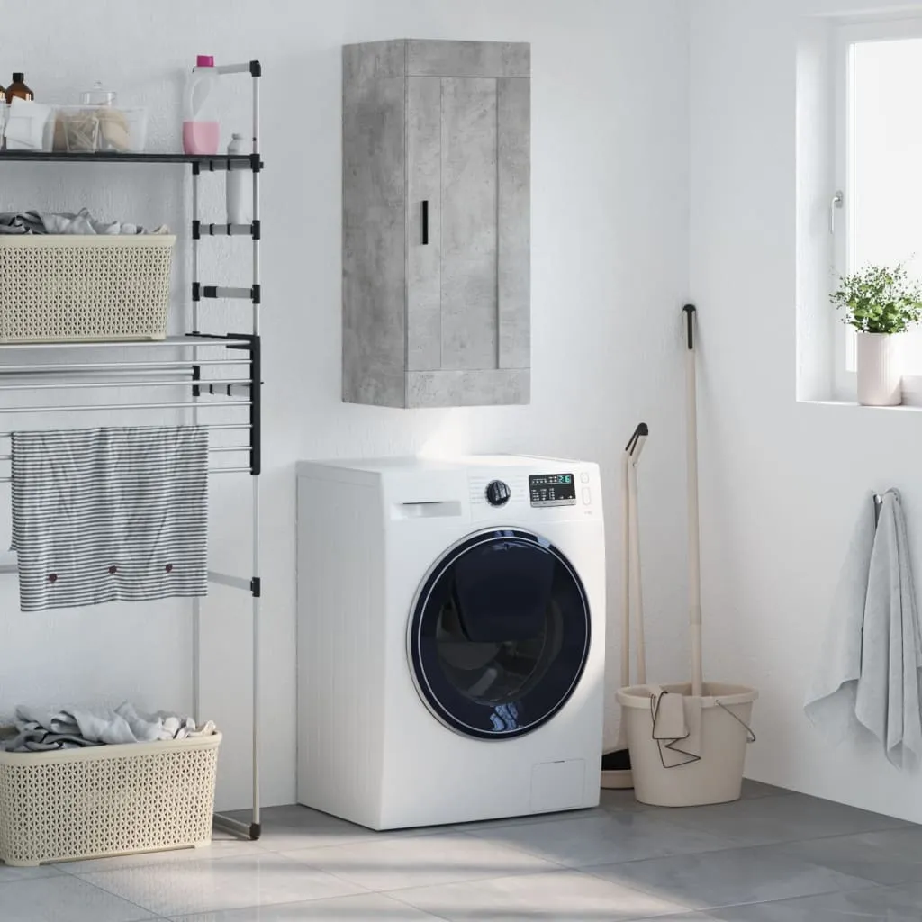 vidaXL Mobile a Parete Grigio Cemento 34,5x34x90 cm - Offerta!