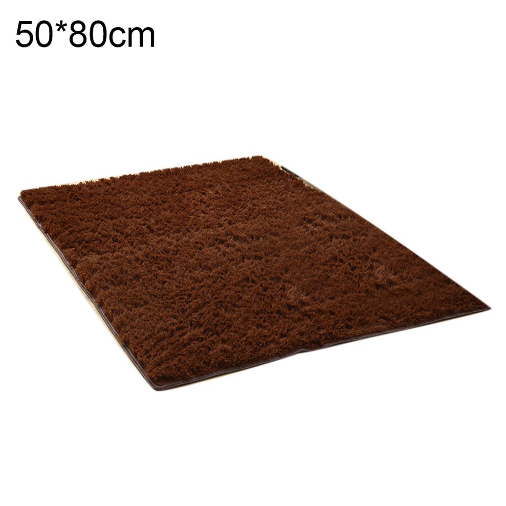 nicht rutsches weiches Wohnzimmer zotteliger Teppich Fluffy Floor Matte Pad Teppichkissen-Kaffee ,Größen:50x80cm