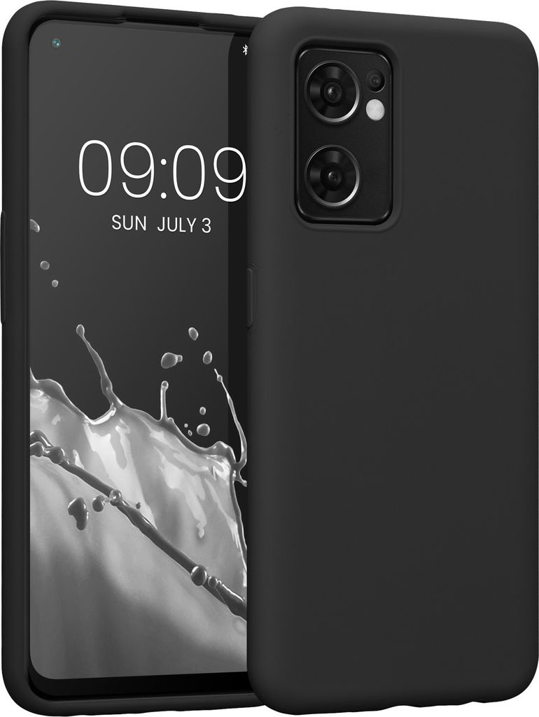 kwmobile Hülle kompatibel mit Oppo Find X5 Lite Hülle - Silikon Handy Case - Handyhülle weiche Oberfläche - kabelloses Laden - Schwarz