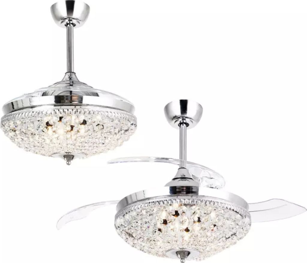 Mantra Thai Deckenventilator LED Fernbedienung Dimmbar Weiß - Leuchte