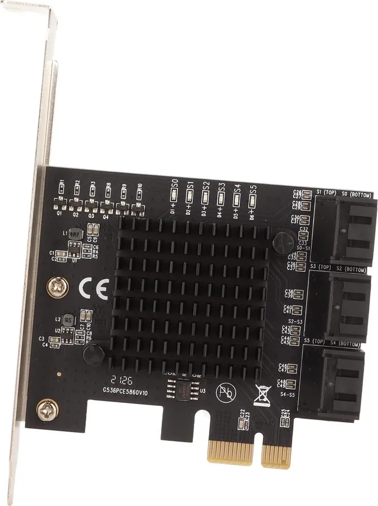 Carte d'extension PCIE 3.0 vers 6 ports SATA 3.0 6Gbps pour PC Windows