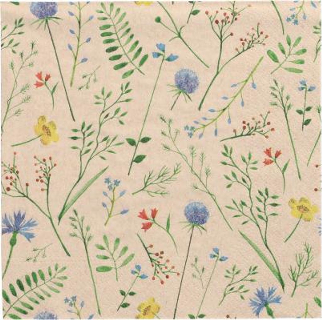 Servietten, 3-lagig 1/4-Falz 33 cm x 33 cm natur Produktbild 