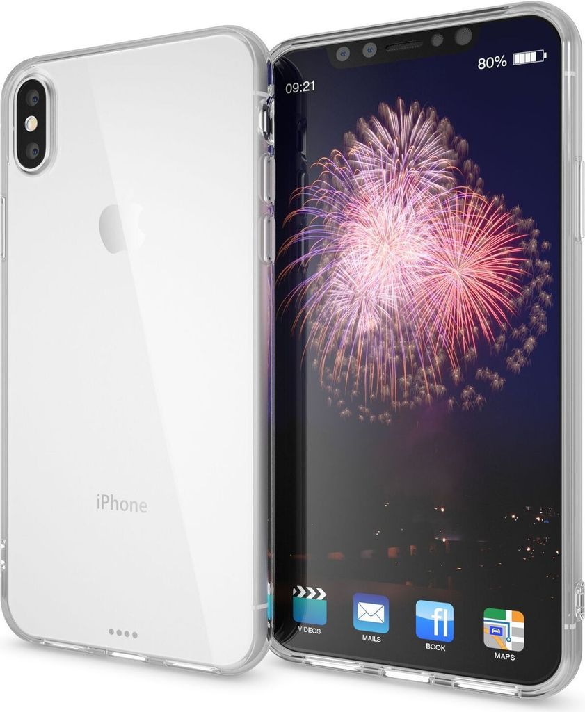 NALIA Handyhülle für iPhone XS Max, Ultra-Slim Silikon Hülle Case Cover Bumper Transparent