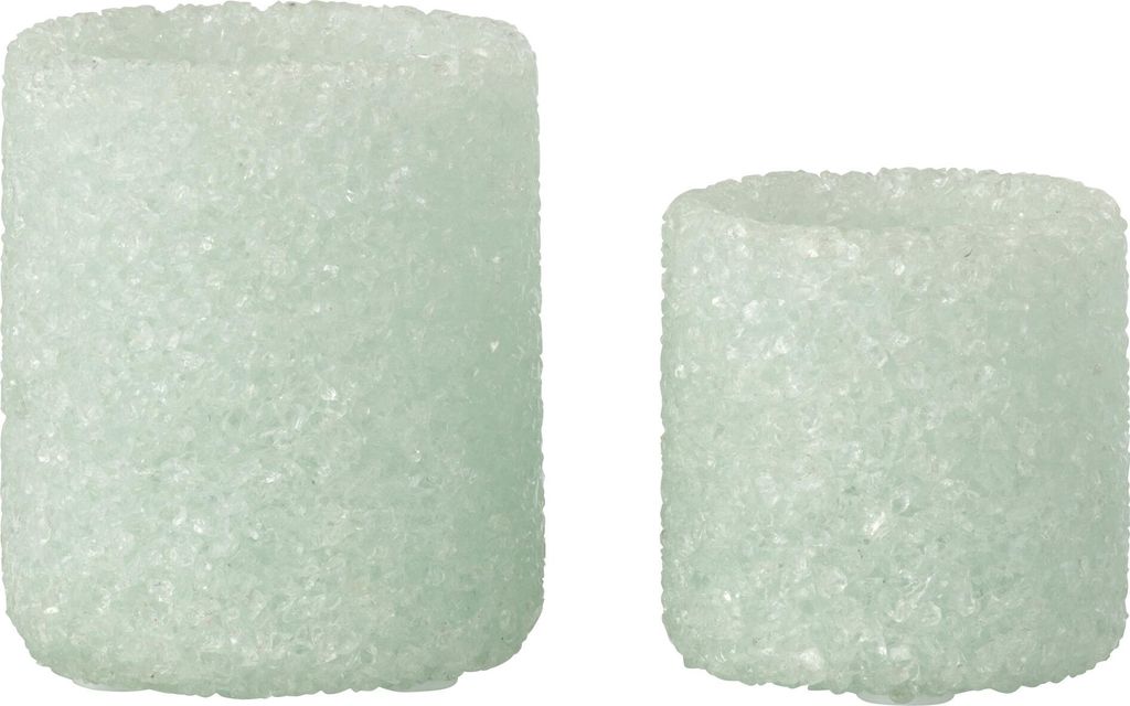 J-Line Set Von 2 Windlicht Stein Glas Weiß