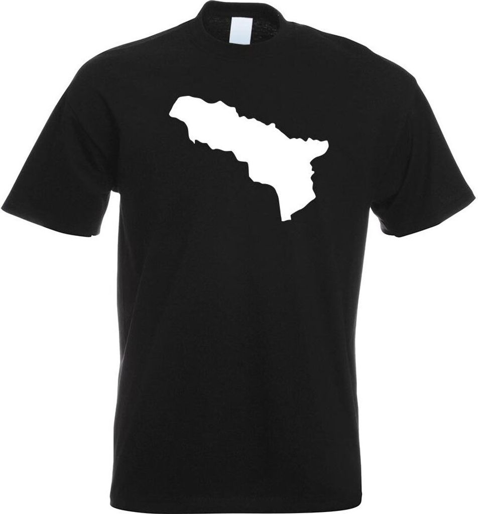 Kiwistar - T-Shirt - schwarz - Abchasien Umriss Kontur Herren Funshirt Bedruckt Design Sprüche Spruch Motive - mit Motiv Bedruckt - Funshirt Desig...