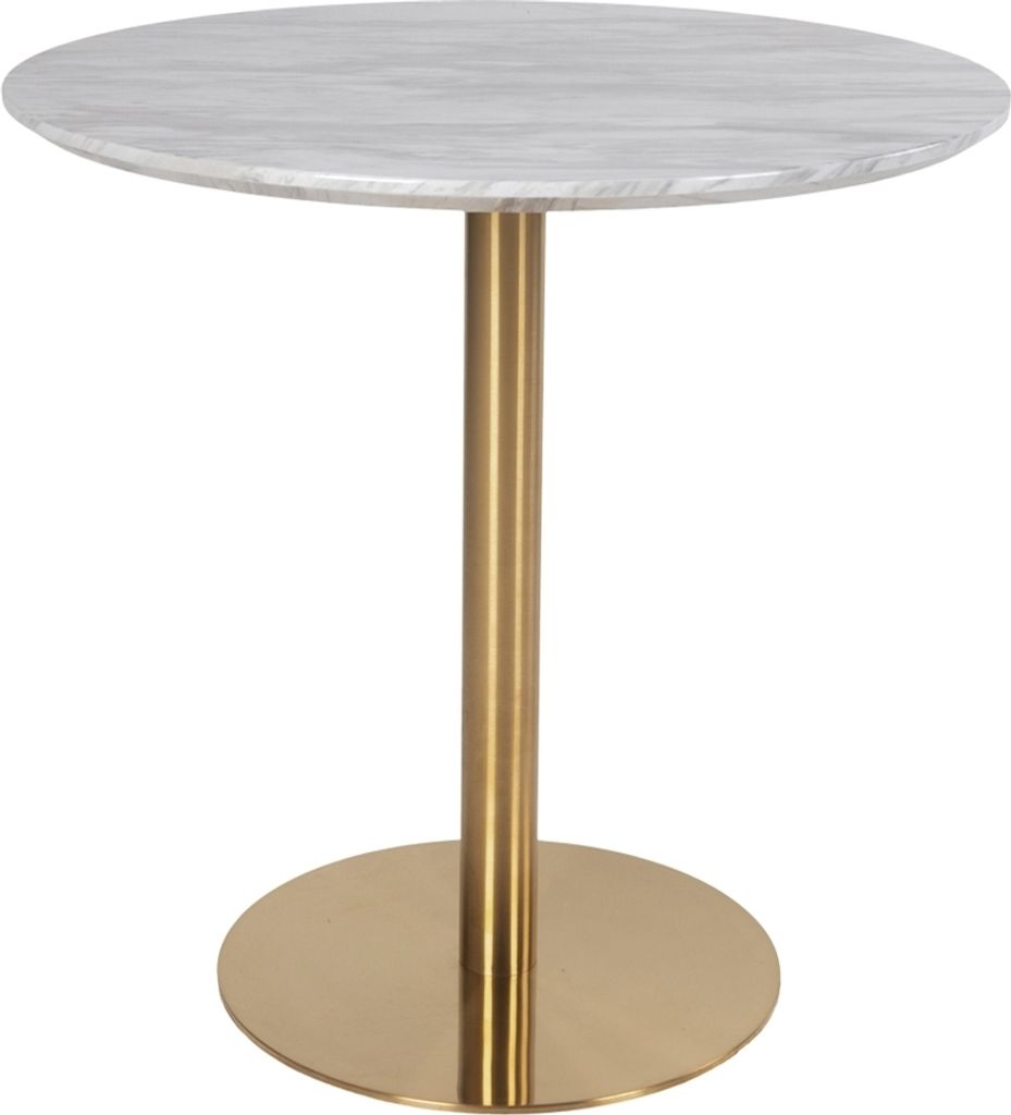 Esstisch >Bolzano< in Weiss, Marmor - 90x75x90cm (BxHxT)