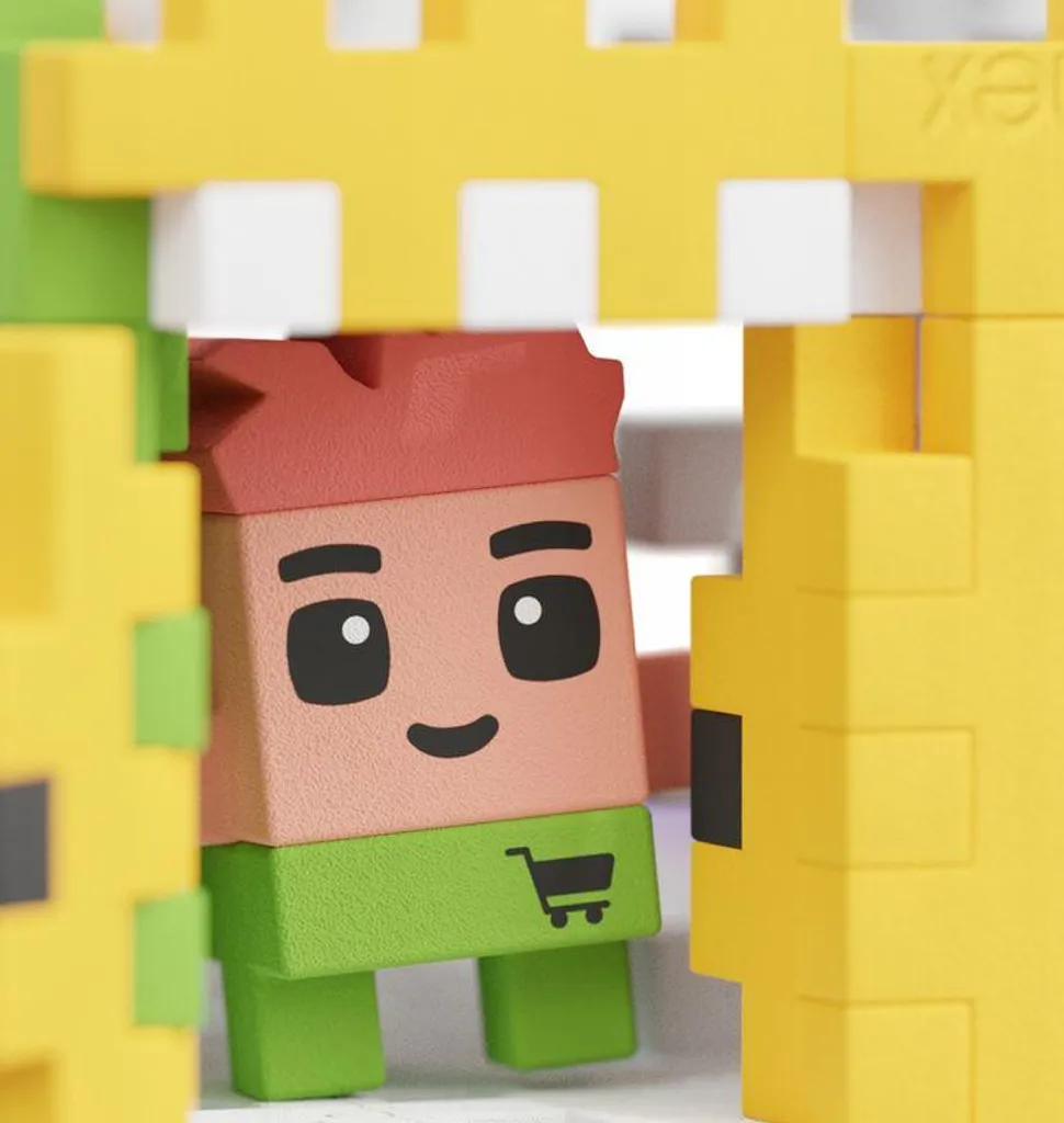 Jeu de construction Mini Waffle 148 pièces - Blocs souples et colorés