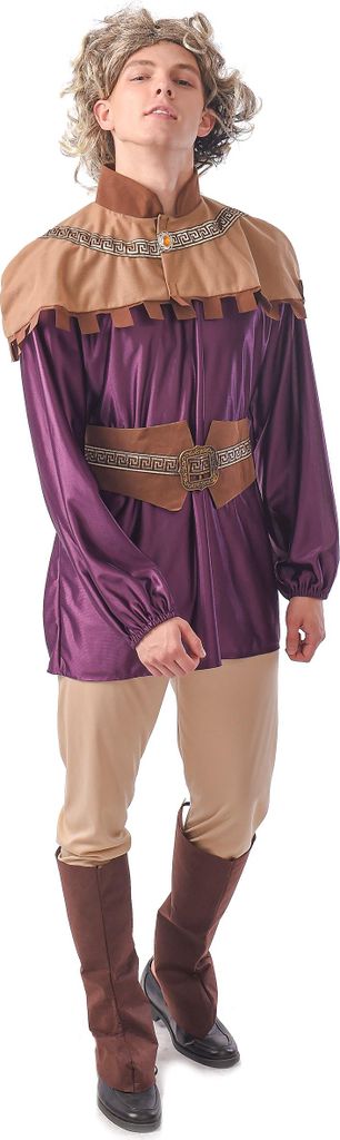 Mittelalterliches Prinz-Kostüm für Herren Faschingskostüm violett-braun - M