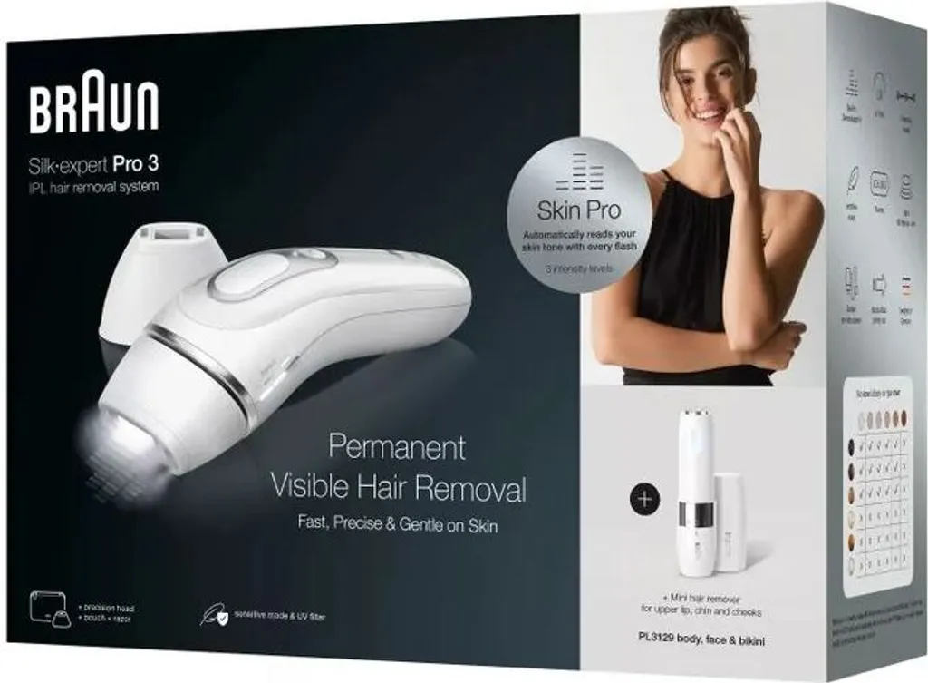 Épilation Durable Maison Braun Silk-expert Pro 3 PL3129 Corps et Visage